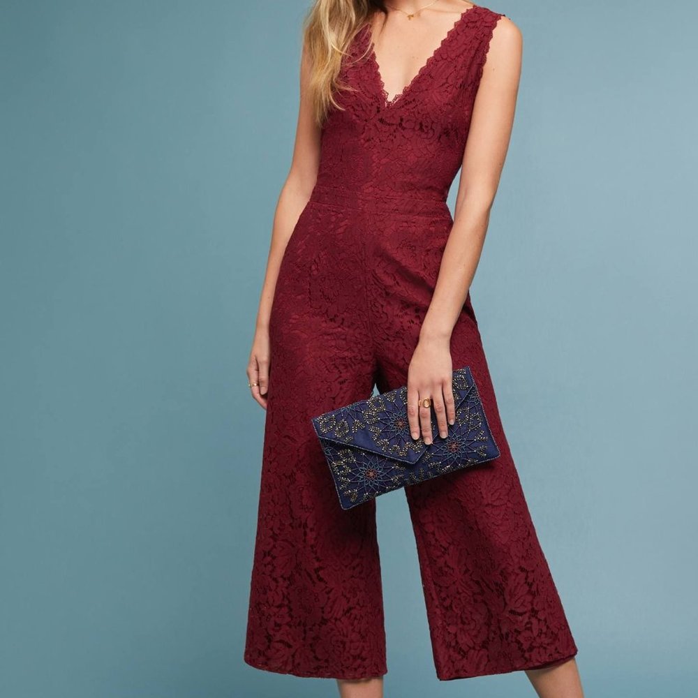 NWT Anthro Greylin Farrah Cropped Lace Jumpsuit XS
